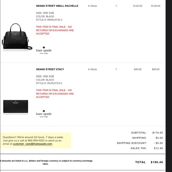 kate spade Grand Street Small Rachelle purse Black - Picture 7 of 8
